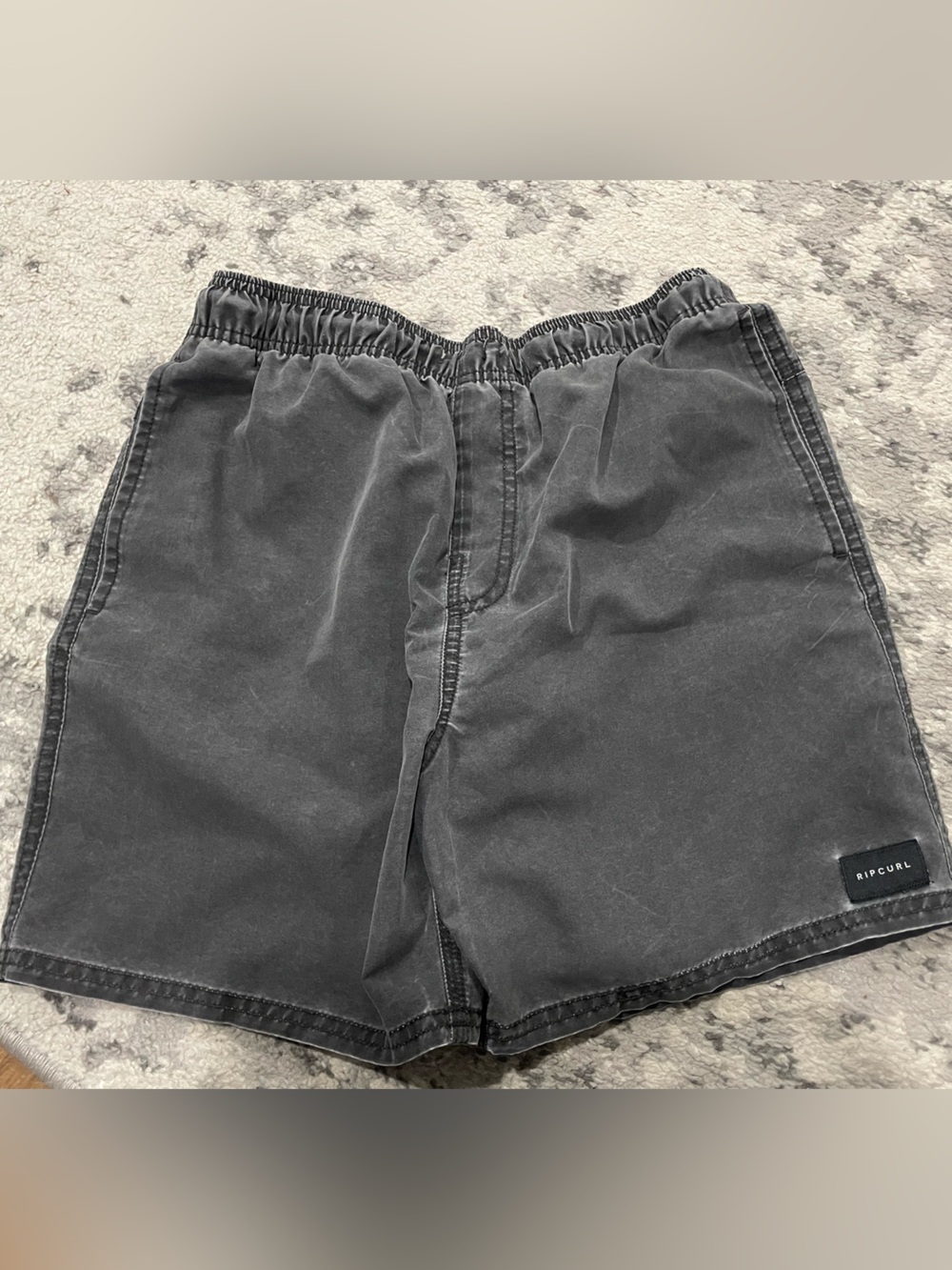 Rip Curl Lay Days Kids Black Elastic Waist Board Surf Shorts